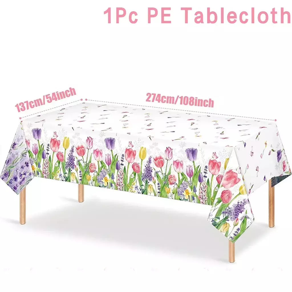 Spring Wild Grass Tablecloth, Table Cover for Home Decor, Verão, Primavera, Verde, Feriado, Casamento, Birthday Party, Kids, Baby Shower