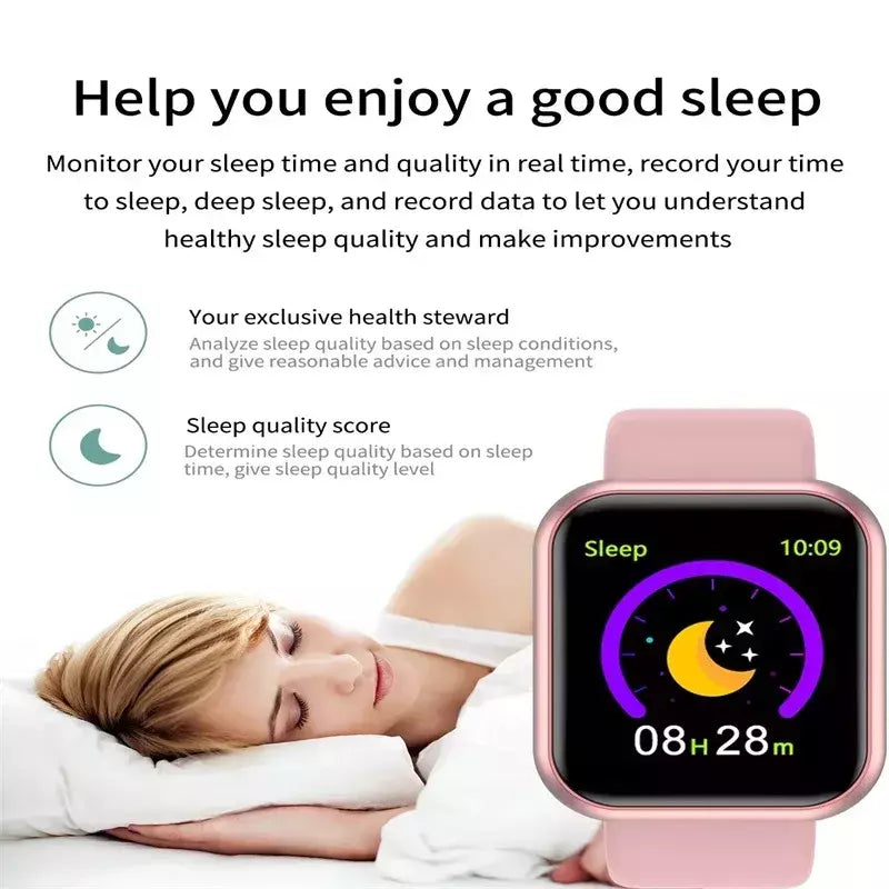 Y68 Esporte Bluetooth Relógio Inteligente, Tela Colorida, Pulseira De Fitness À Prova D' Água, Pressão Arterial, Freqüência Cardíaca, Monitor De Sono, D20