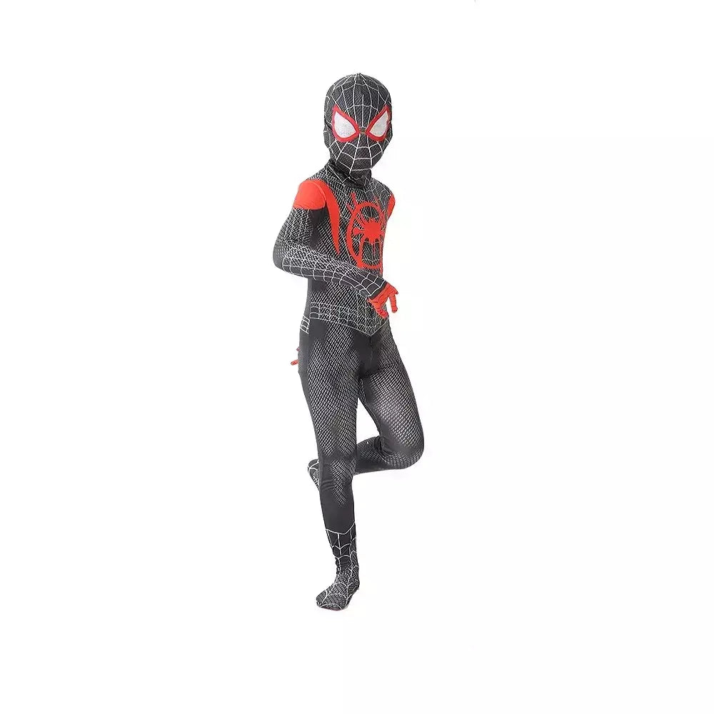 Tamanhos 100-190 traje do homem aranha presente de aniversário festa vestir-se homem-aranha clássico milhas super-herói cosplay traje