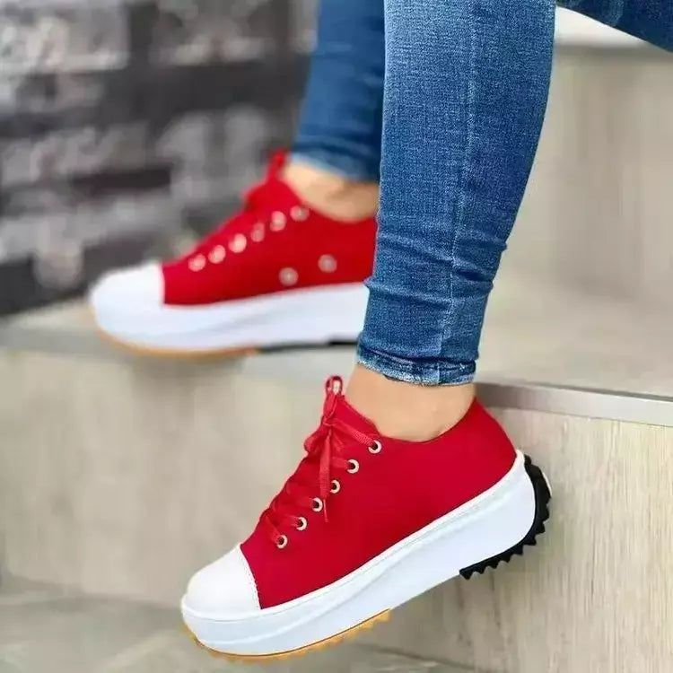 Sapatilhas femininas com renda casual, calçados esportivos de plataforma, tênis feminino, plus size 43, nova moda, verão, 2022