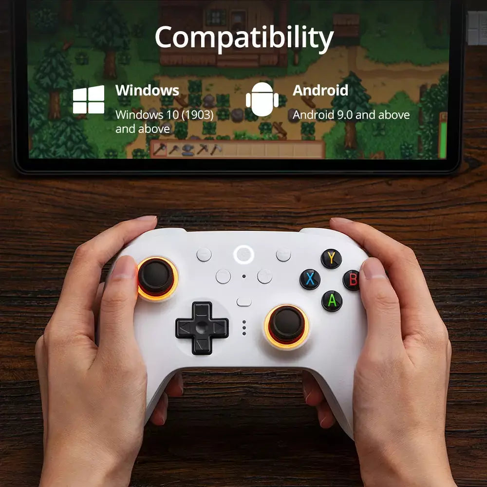 Controlador de jogos sem fio 8BitDo Ultimate 2 para PC e Android com joysticks TMR, gatilhos comutáveis, controle de movimento, 8 velocidades