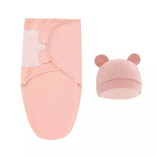 0-3 meses bebê recém-nascido saco de dormir com chapéu conjunto ajustável bebê swaddle cobertor verão fino respirável algodão macio meninos meninas