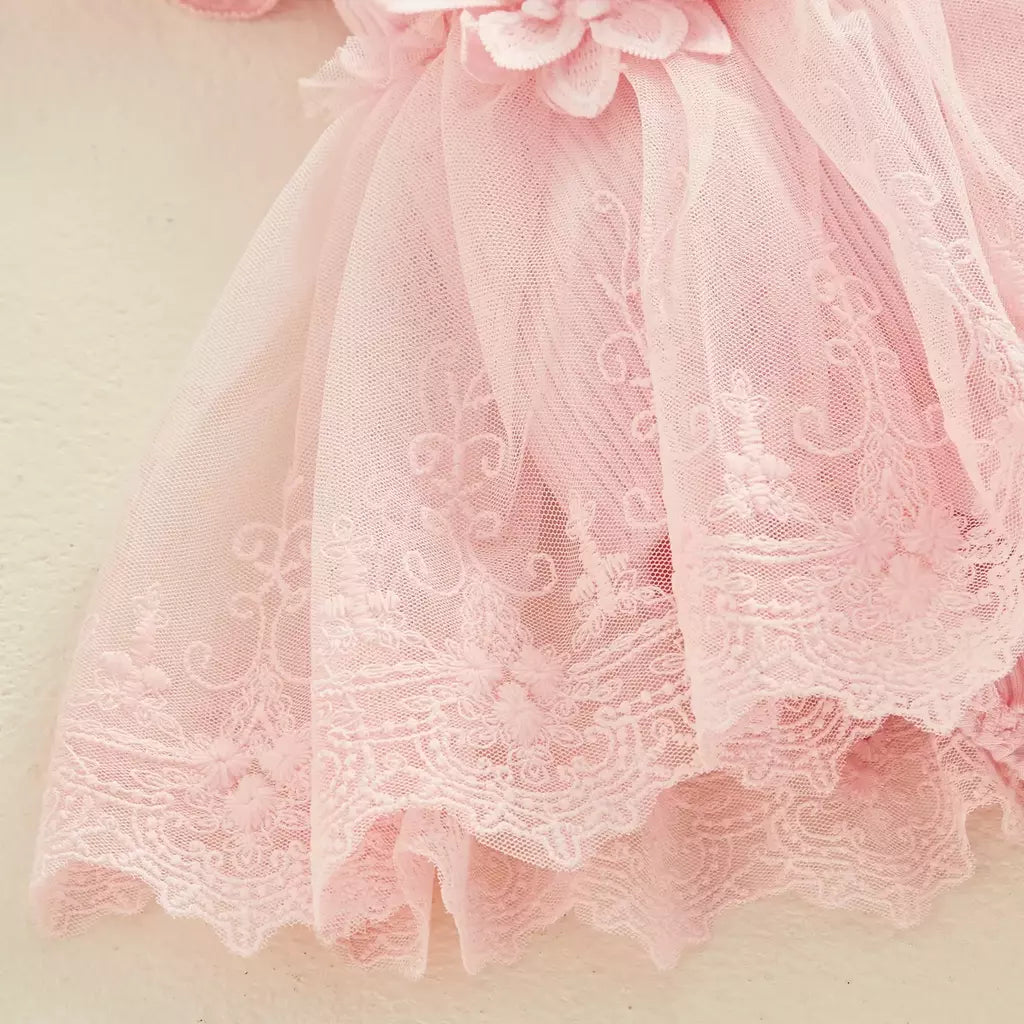3d flor verão bebê meninas macacão princesa malha roupas recém-nascidos rendas retalhos plissado bodysuit vestido bandana crianças roupas