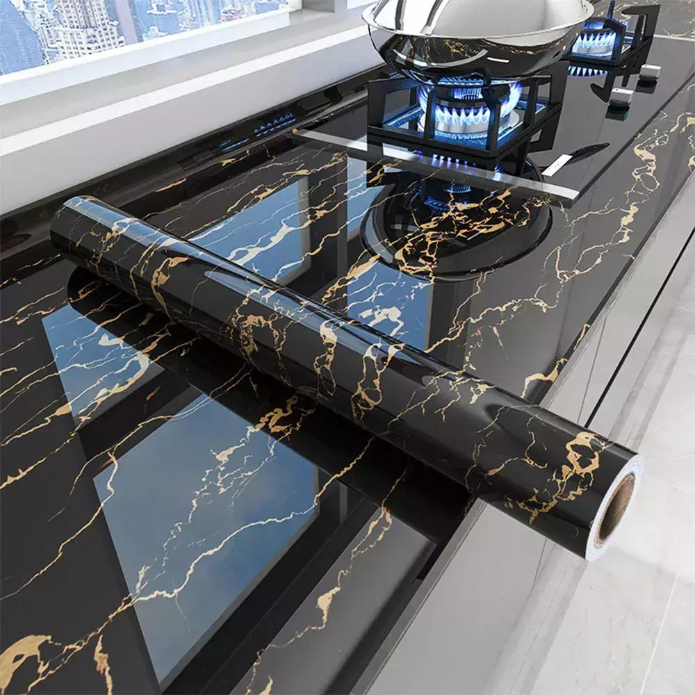 Papel de parede autoadesivo de mármore, Oil Proof, Adesivos em rolos para cozinha, Impermeável, Papel de contato para parede do banheiro