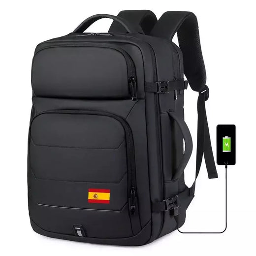 Mochilas expansíveis impermeáveis com porta de carregamento USB, Business National Flag Travel Bag, 17 "Laptop Bag, 40L