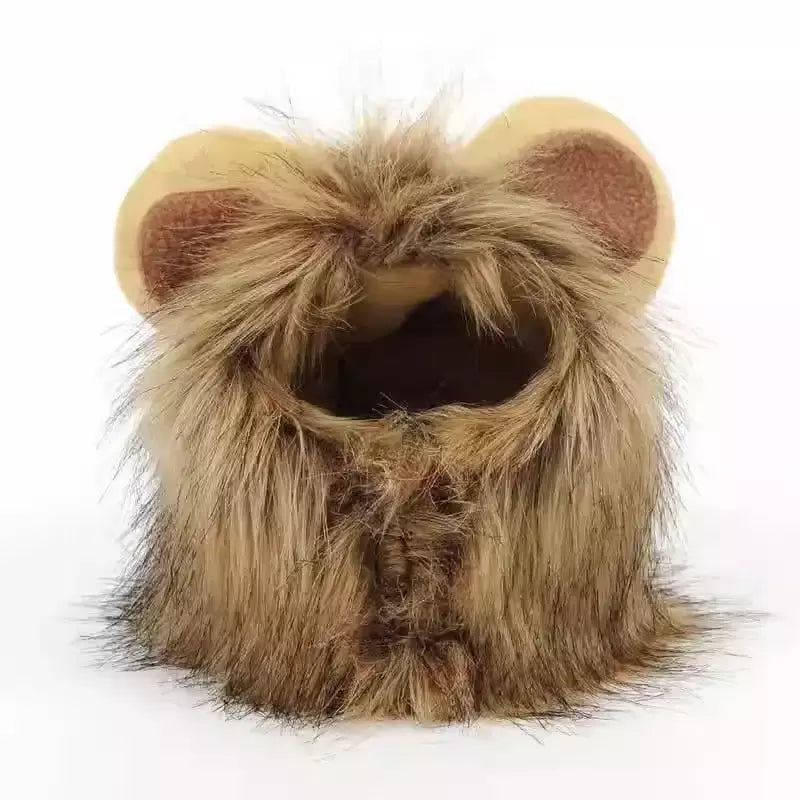Gato cosplay vestir-se chapéu para animais de estimação juba de leão para gato filhote de cachorro leão peruca traje festa decoração halloween natal gatospet suprimentos