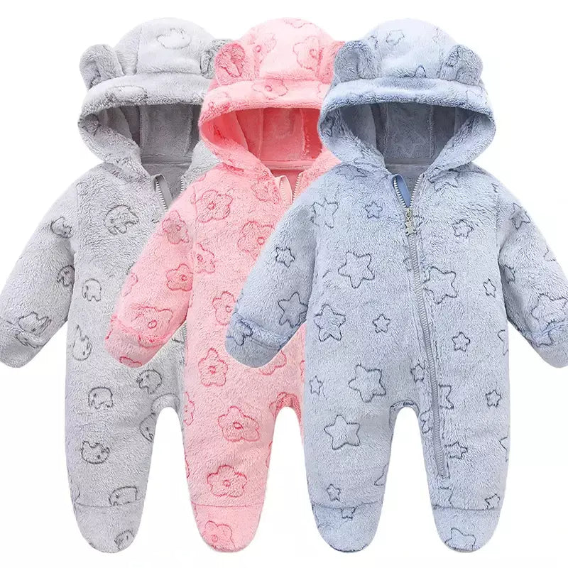 Roupas de bebê recém-nascido flanela outono inverno bebê meninos meninas macacão dos desenhos animados recém-nascido bodysuit macio quente para bebês 0-12m