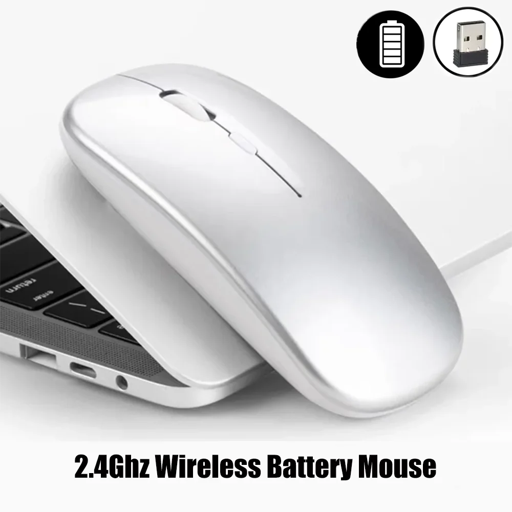 Mouse para jogos sem fio com modo único, Mouse de bateria com receptor USB, DPI ajustável, apto para PC, laptop, notebook, casa e escritório, 2.4GHz