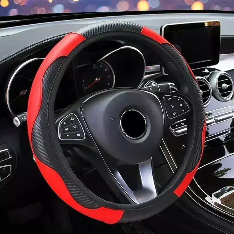 Universal nova capa de volante respirável couro artificial capa de volante do carro tecido trança auto interior amagi