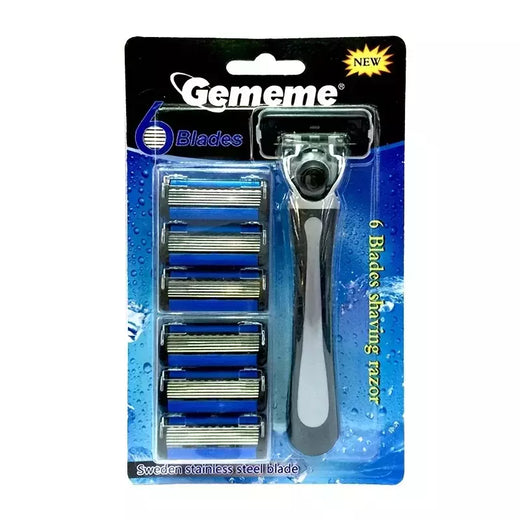 Navalha manual masculina com 6 camadas, ferramentas para depilação facial, barbeador de segurança