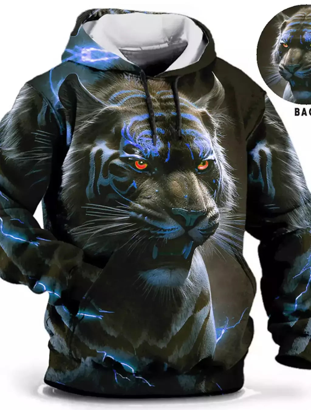 Capuz de manga comprida masculino, moletom com capuz, impressão 3D, bolso frontal, streetwear, moda primavera, novo