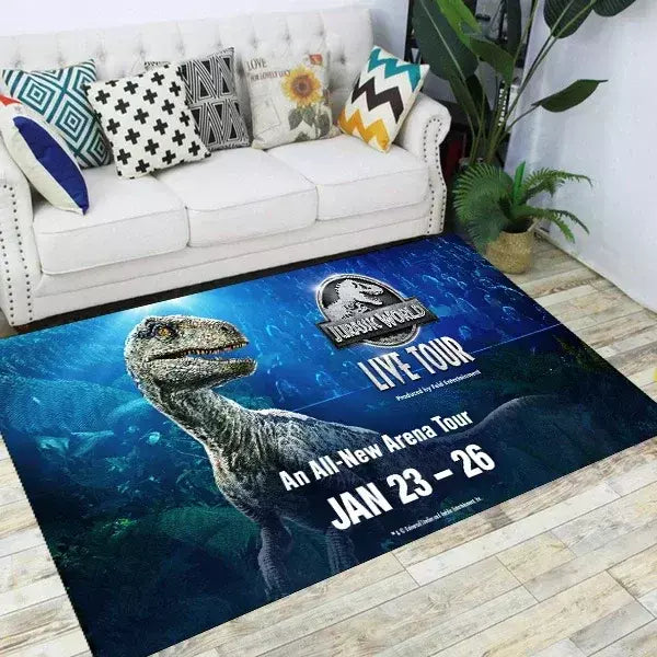 Jurassic park dinossauro dos desenhos animados tapetes antiderrapante área para sala de estar quarto pé almofada decoração, criança jogo tapete