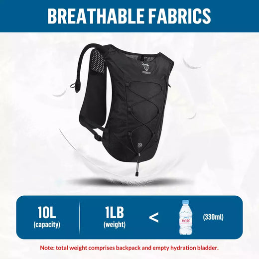 UTOBEST Trail Running Mochila, Colete de Hidratação Ultra Leve, Bexiga De Água 2L, Caminhada Ao Ar Livre, Maratona, Caminhada, 10L