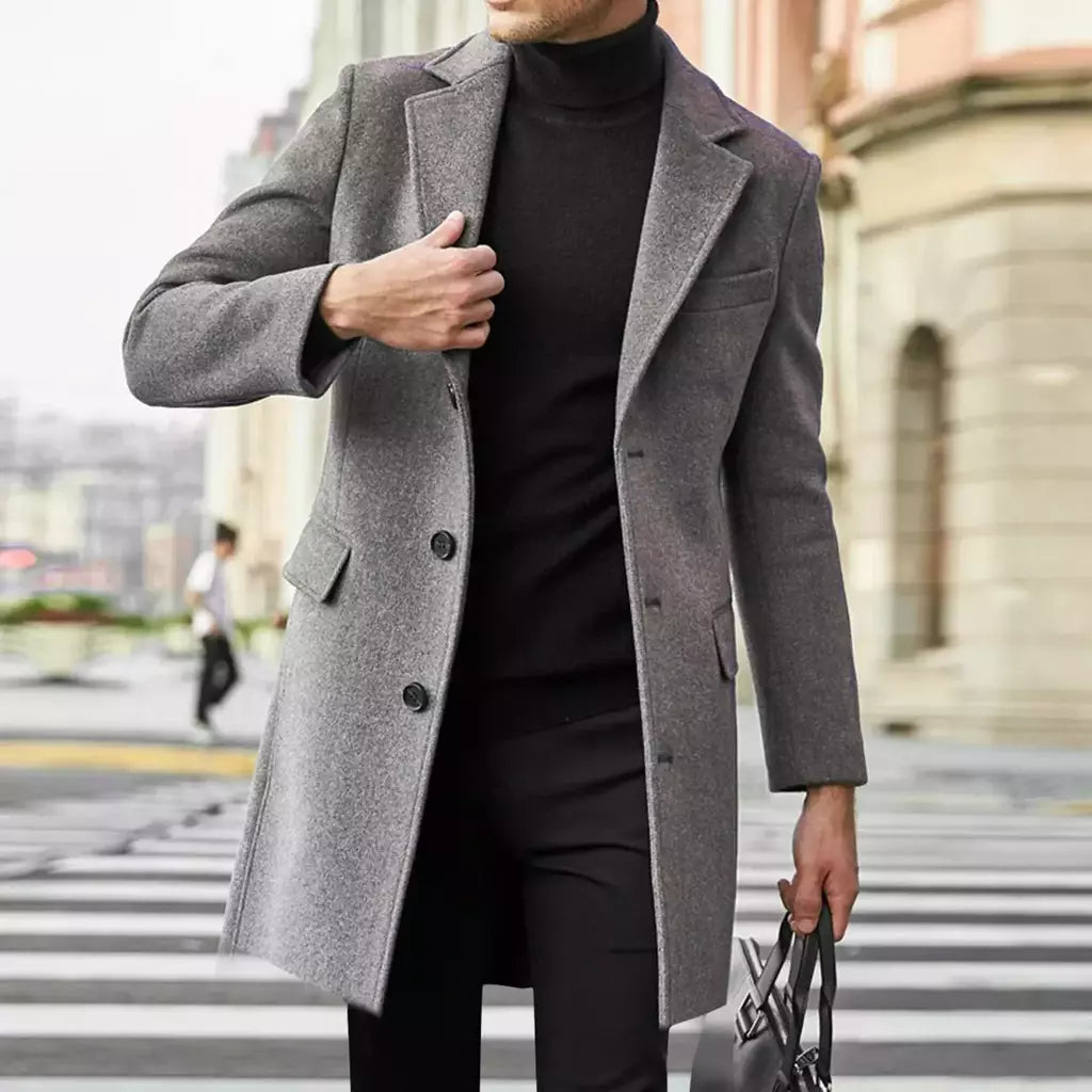 Jaqueta de couro acolchoada manga longa masculina, gola lapela, casaco espesso vintage, jaqueta de pele de carneiro, topcoat plus size, inverno