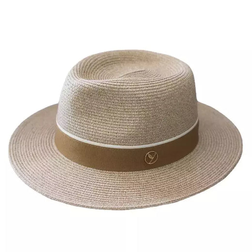Chapéu Sol Praia Aba Larga para Homens e Mulheres, Fedora Proteção UV, Chapéu Panamá de Palha Suave, Designer Sênior, Tamanho Grande, Verão, 61cm