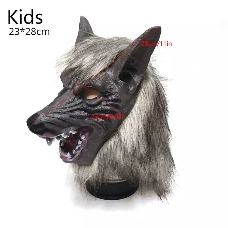 Halloween assustador lobo cosplay máscara de lobo lobisomem garras conjunto luvas terror diabo fantasia cocar desempenho adereços festa vestir-se