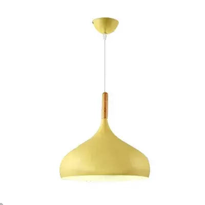 Nordic colorido lustre de madeira pingente luz quarto sala estar lâmpada led única cabeça alumínio crianças quarto luminária