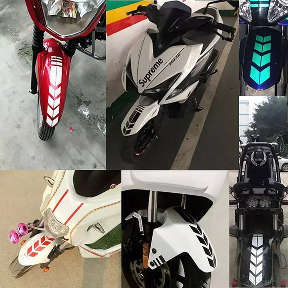 Adesivo universal para motocicleta com setas, pasta flash, à prova d'água, resistente a óleo, adesivo reflexivo, fita para motocicleta, adesivo