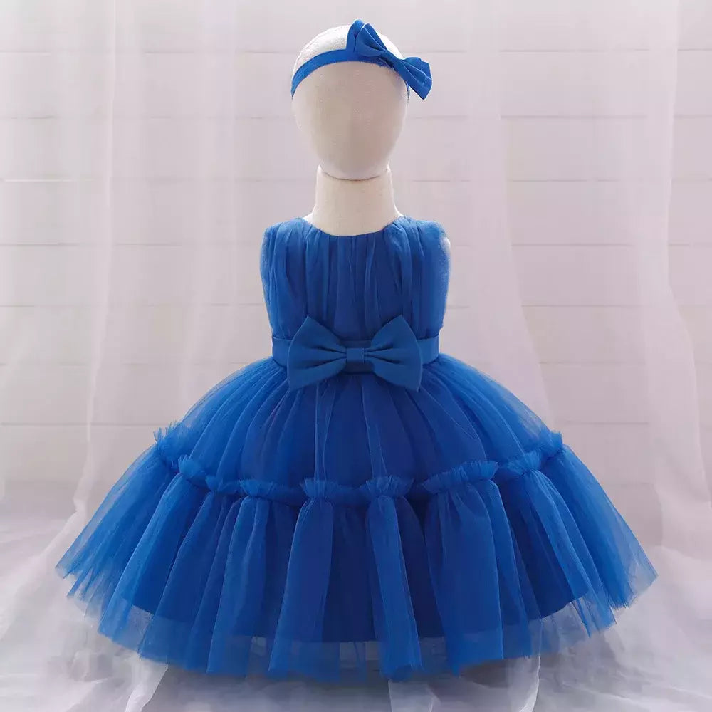 Elegante vestido de tule para meninas, bebê infantil, 1st Birthday, Vestidos de batismo, Kids Wedding Party, Toddler Clothes, Verão