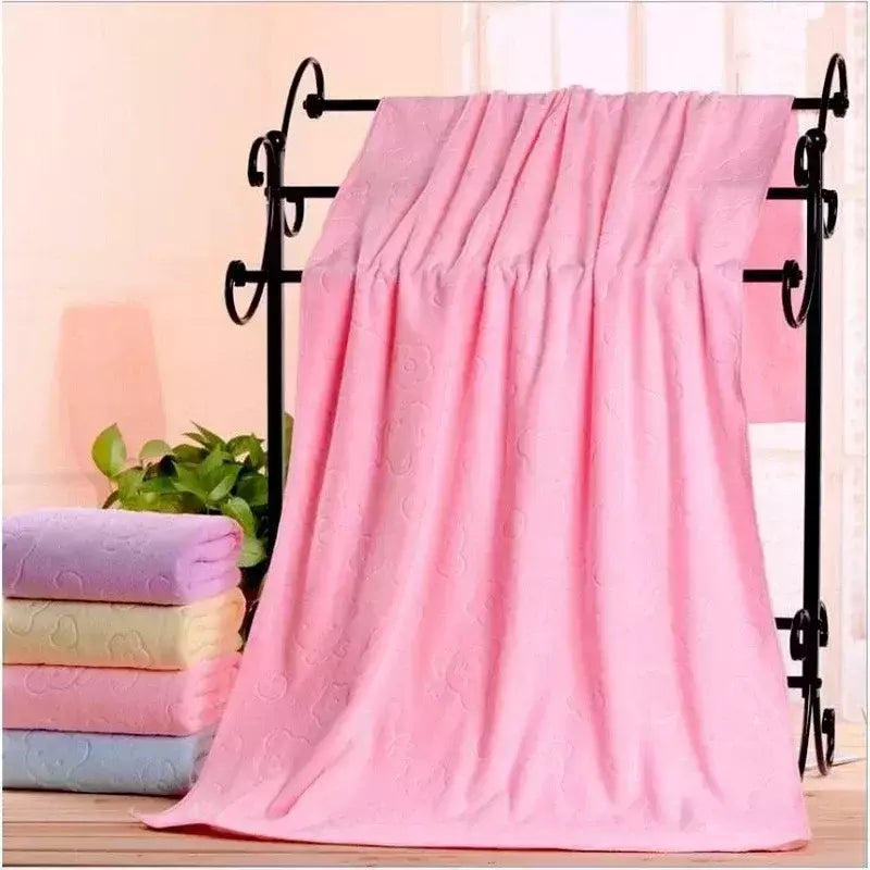 Toalha gravada do banho do urso de Microfiber, absorvente engrossado, macio, fontes do agregado familiar, 70*140