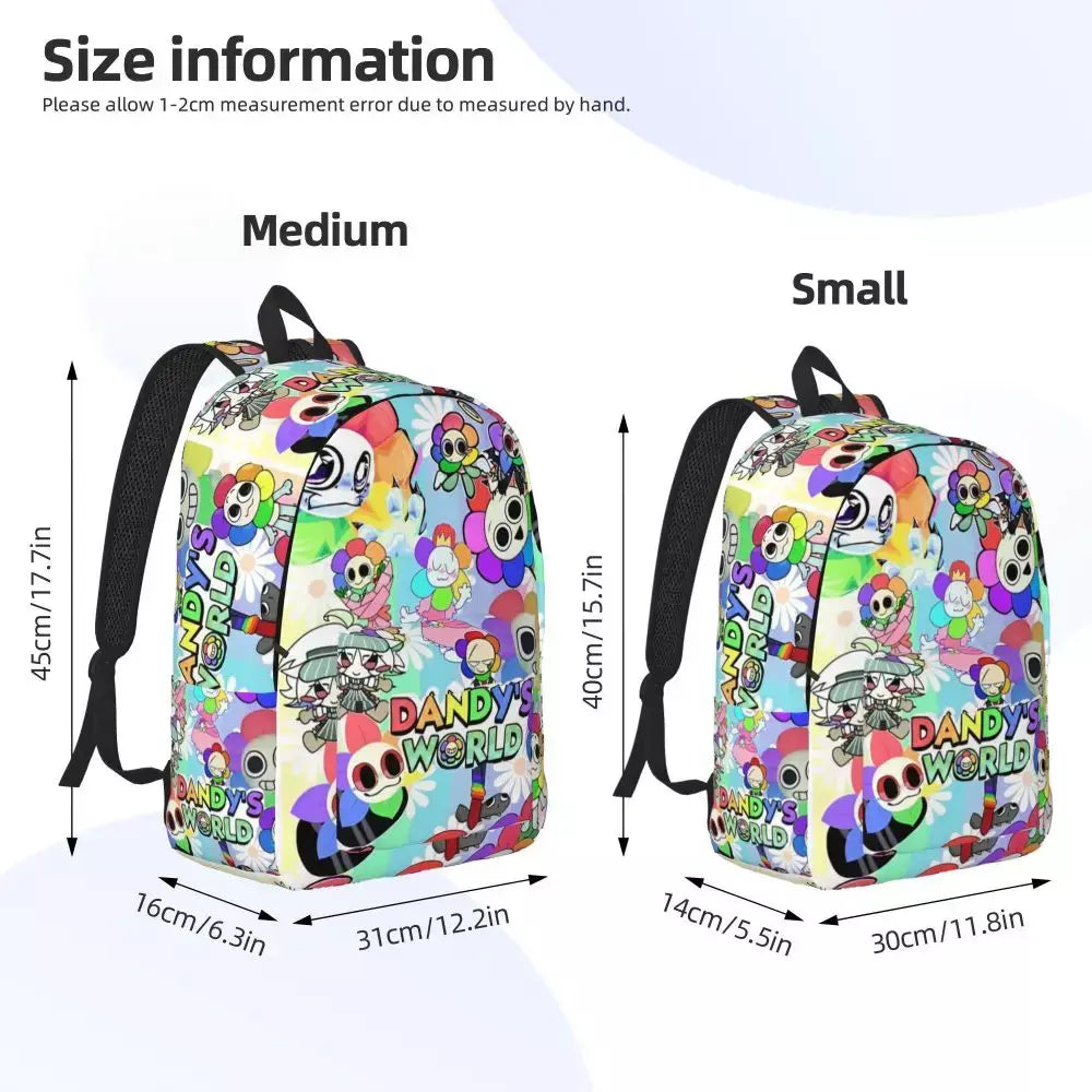 Mochila fofa Dandys World para homens e mulheres, legal, estudante, trabalho, mochila, jogo, laptop, bolsa de ombro ao ar livre