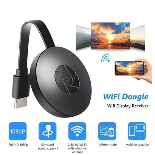 MiraScreen WiFi Display Dongle 1080P - Adaptador HDMI sem fio para Smart TV, Android iOS Windows PC Laptop Espelhamento de tela