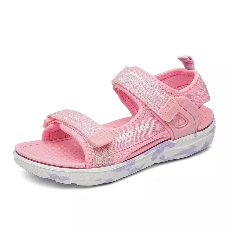 Sandálias de verão para meninas, sandálias esportivas ao ar livre, sapatos de praia casuais, confortáveis, antiderrapantes, moda, tamanho 40