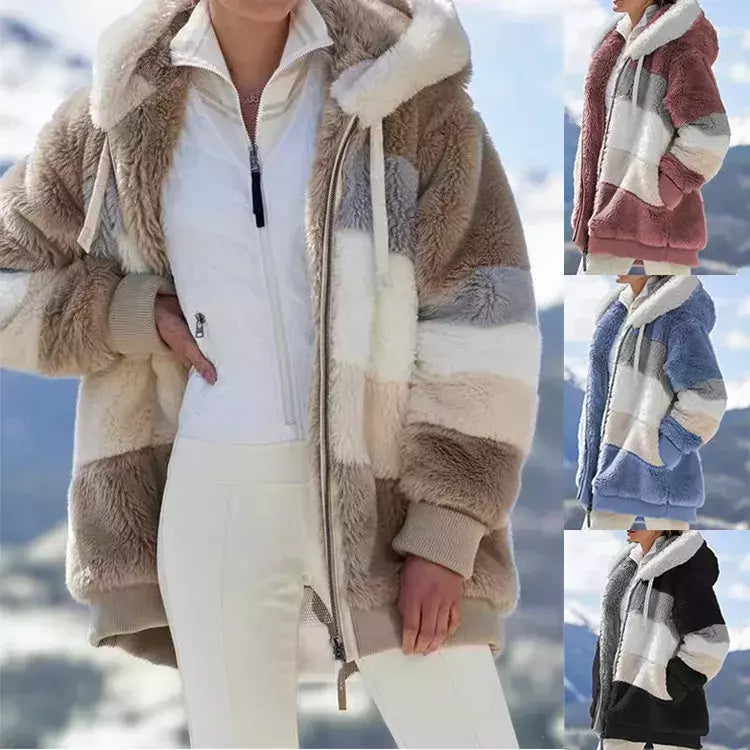 Casaco de capuz extragrande feminino com bolsos macios, streetwear quente, casaco solto, Lady Outerwear, outono, inverno, novo, 2023