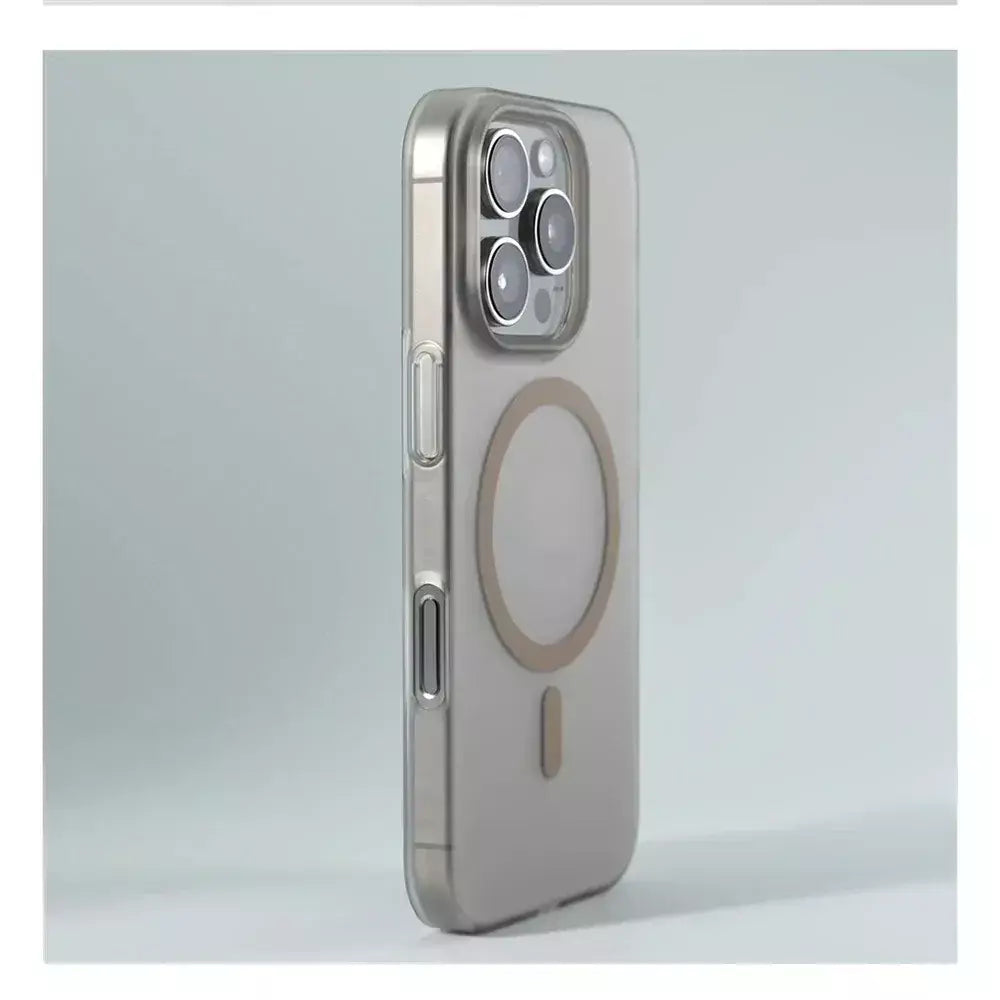 1.0mm ultra fino fosco duro pc translúcido caso para iphone 17 16 15 14 13 12 pro max magsafe magnético carga sem fio capa