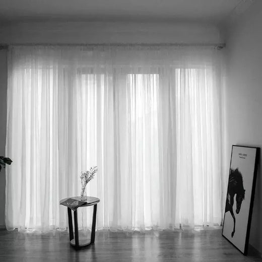 Cortinas transparentes de tule para sala de estar, cortina transparente para janela, haste de bolso, painel de quarto, decoração de tecido