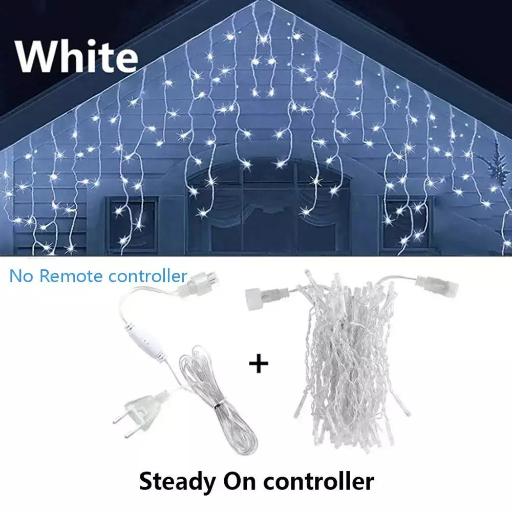 3.5m-40m luzes da corda do sincelo led luzes de fadas guirlanda de natal ao ar livre para o ano novo jardim quintal festa casamento terraço decoração