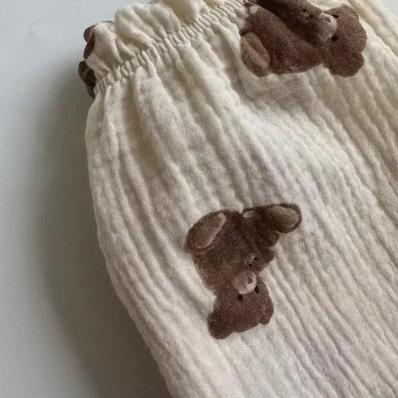 Calças de bebê de algodão orgânico recém-nascidos outono primavera verão inverno bonito impressão macia musselina roupas calças pantalons capris