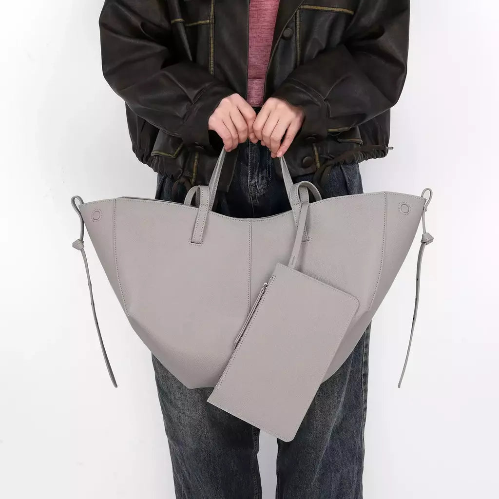 Bolsa de ombro elegante de grande capacidade para mulheres, Bolsa de lazer de couro PU