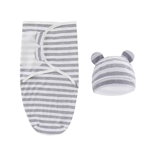0-3 meses bebê recém-nascido saco de dormir com chapéu conjunto ajustável bebê swaddle cobertor verão fino respirável algodão macio meninos meninas