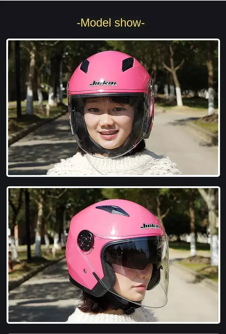 Homens motocicleta metade capacetes lente dupla scooter moto capacete casco aldeia equitação capacete de moto motocross capacetes-JIEKAI