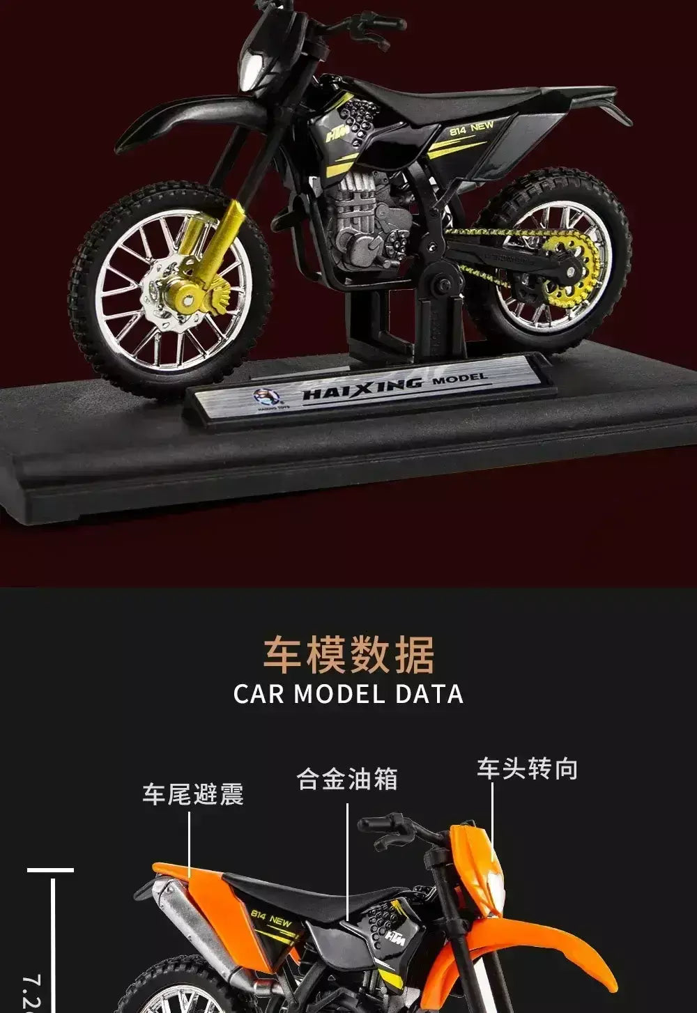 450 SX-F liga modelo de motocicleta 1:18 diecasts portátil corrida dedo motobike simulação coleção brinquedos para crianças