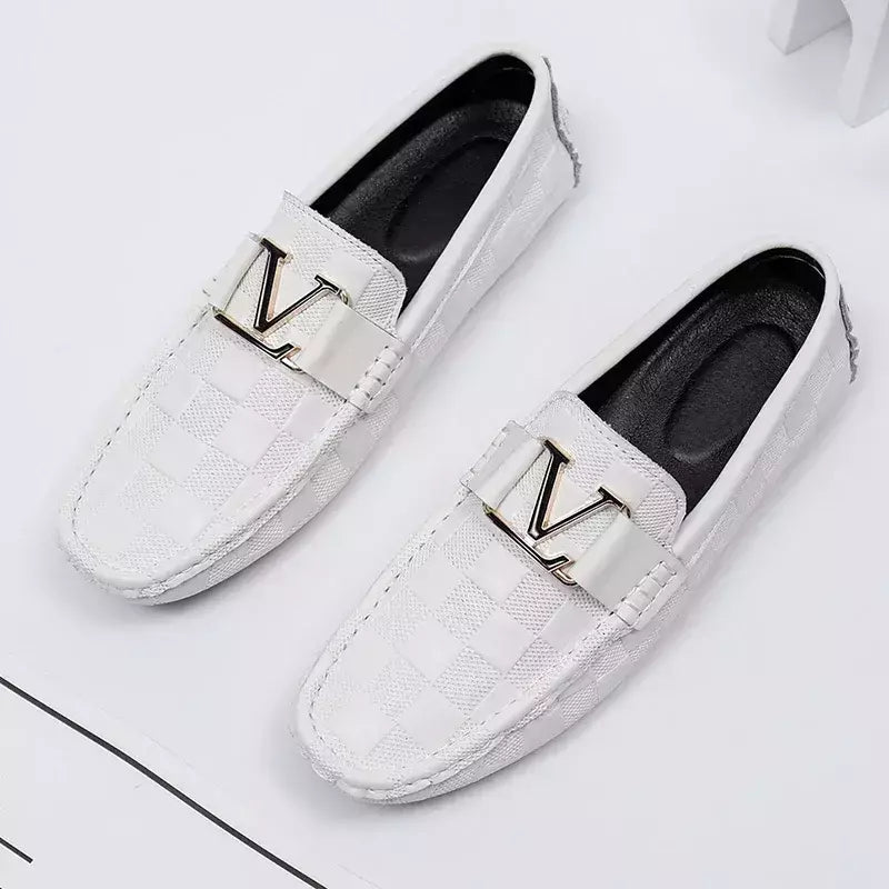 YRZL-Sapatos de couro genuíno para homens, mocassins padrão crocodilo, sapatos casuais mocassim, marca de alta qualidade