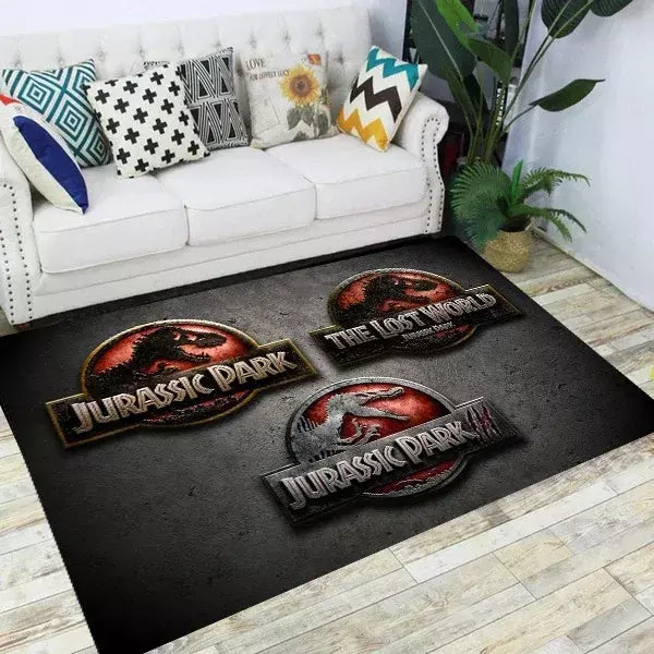 Jurassic park dinossauro dos desenhos animados tapetes antiderrapante área para sala de estar quarto pé almofada decoração, criança jogo tapete