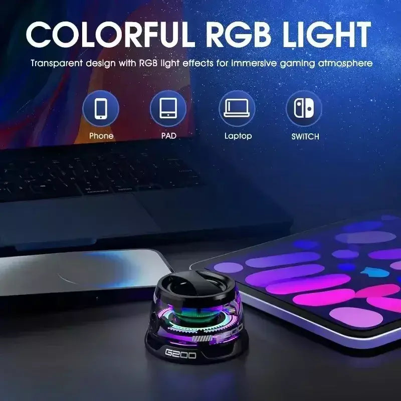 Vikefon portátil mini alto-falante bluetooth g200 rgb iluminação alto-falante magnético bt5.3 mini caixa de som 7 horas reprodução suporte do telefone