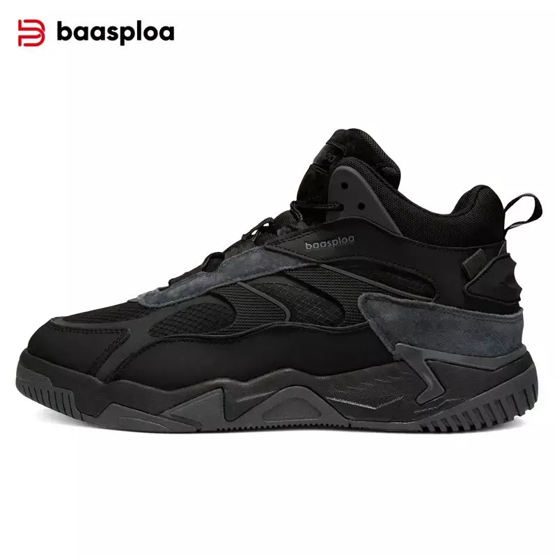 Baasploa inverno homens tênis de couro moda casual à prova dwaterproof água sapatos esportivos para homem de pelúcia quente masculino tênis antiderrapante ao ar livre