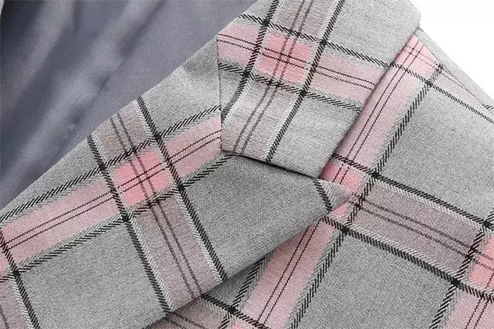 (Jaqueta + calças) masculino duplo breasted ternos de casamento 2025 novo masculino formal gola xadrez vestido conjunto