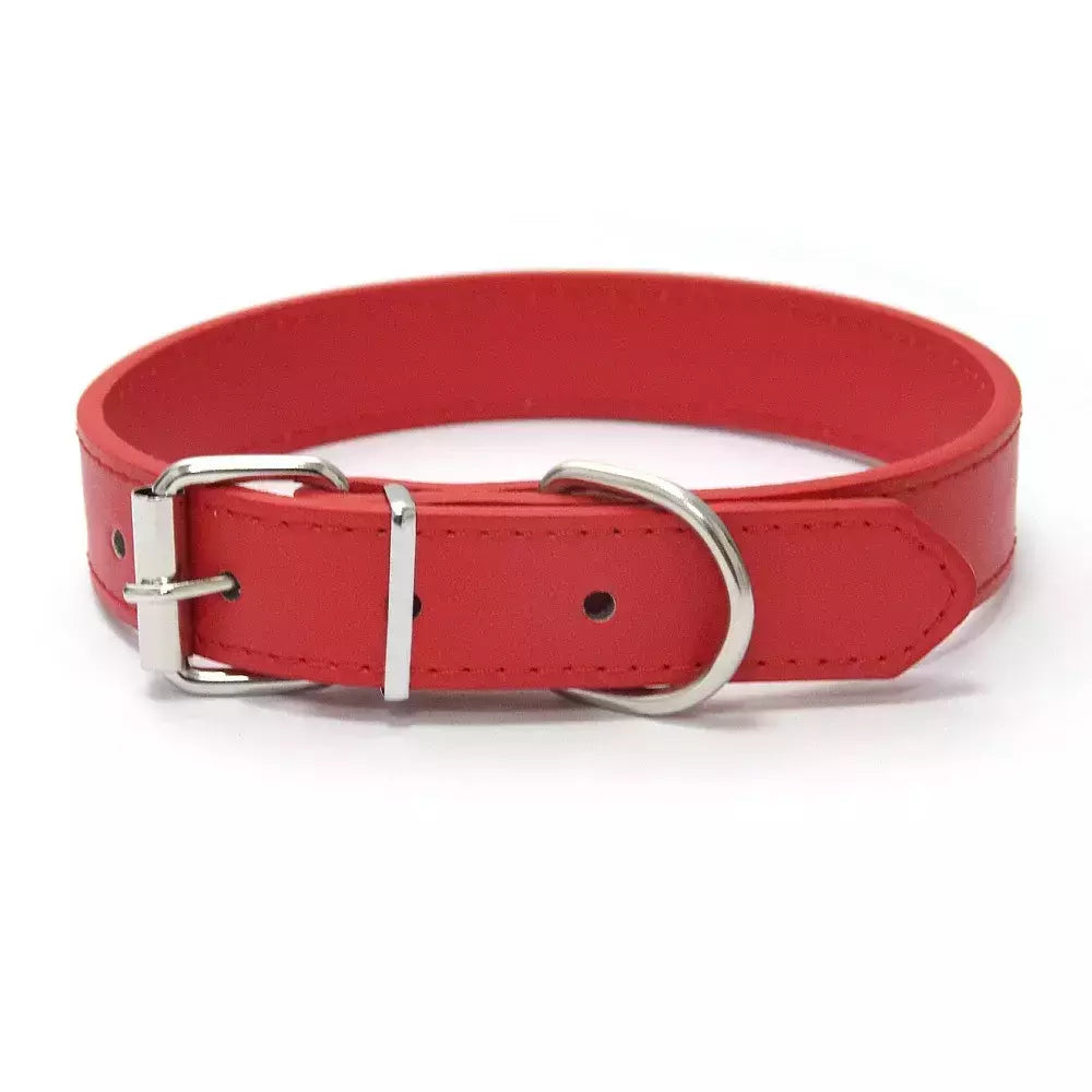 Coleira de couro para cachorro, cor sólida, ajustável, gato, filhote de cachorro, alça de pescoço, adequada para cães médios e pequenos, suprimentos para animais de estimação