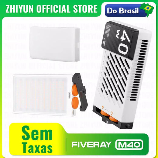 Do brasil sem taxa ZHIYUN-FIVERAY Pocket LED Light, Handheld Fill Light, Fotografia Iluminação, Foto e Vídeo Lâmpada, M40, 40W