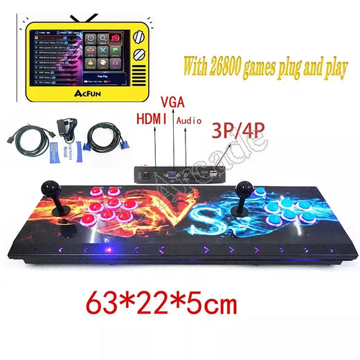 Pandora Arcade Box Console de videogame 26800 em 1 Dobrável Mini Arcade Máquina de jogos Armário Bartop 720P Tela HD