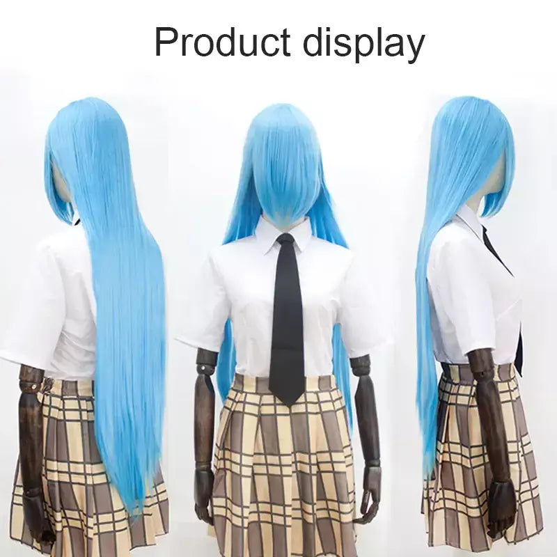 Difei 100cm sintético longa reta peruca cosplay com franja mulher anime ombre peruca rosa verde ouro resistente ao calor peruca