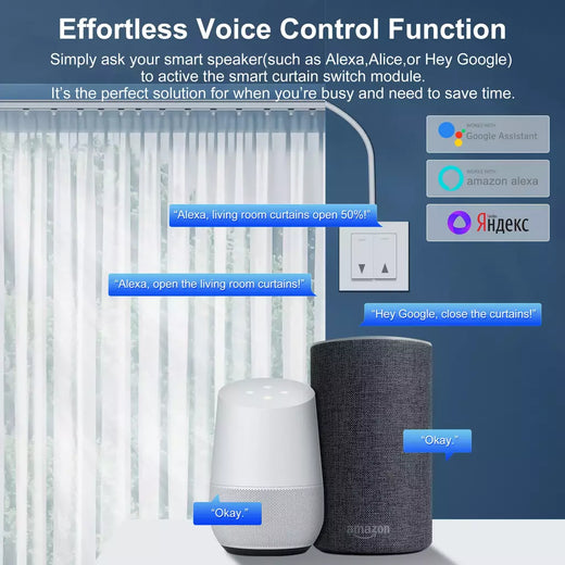 GIRIER-Módulo Interruptor Tuya Cortina inteligente, Wi-Fi, RF433, obturador de rolo elétrico, motor cego, 1 Gang, funciona com Alexa, Alice, Google Home