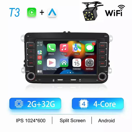 2din rádio do carro android para volkswagen golf 5 6 polo passat b6 b7 cc skoda jetta universal multimídia carplay wifi navegação gps