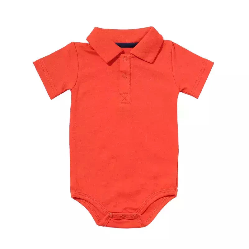 Verão bebê menino menina macacão turn-down collar infantil roupas de algodão recém-nascido macacão para 0-2y crianças bebe outfits