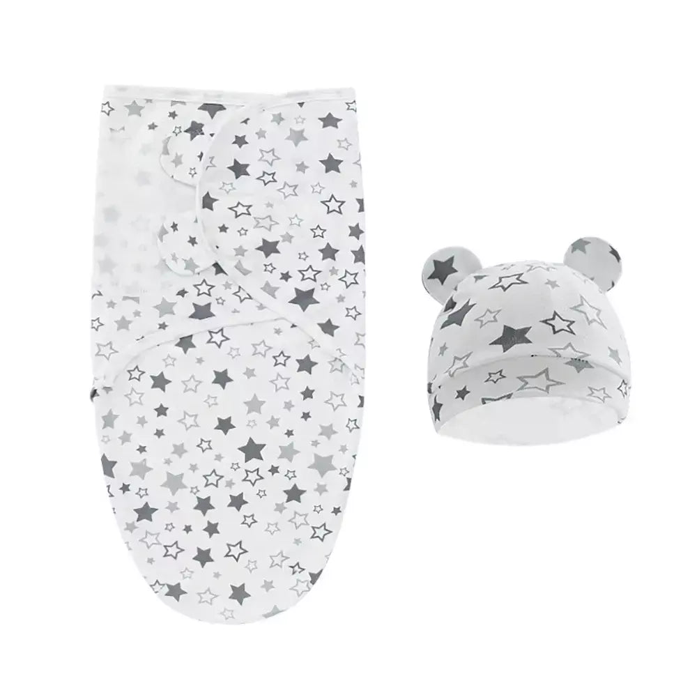 0-3 meses bebê recém-nascido saco de dormir com chapéu conjunto ajustável bebê swaddle cobertor verão fino respirável algodão macio meninos meninas