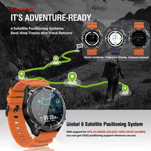Xiaomi gps relógio inteligente com mapas offline 4gb de memória player vídeo militar esportes smartwatch masculino 30m natação à prova dwaterproof água amoled